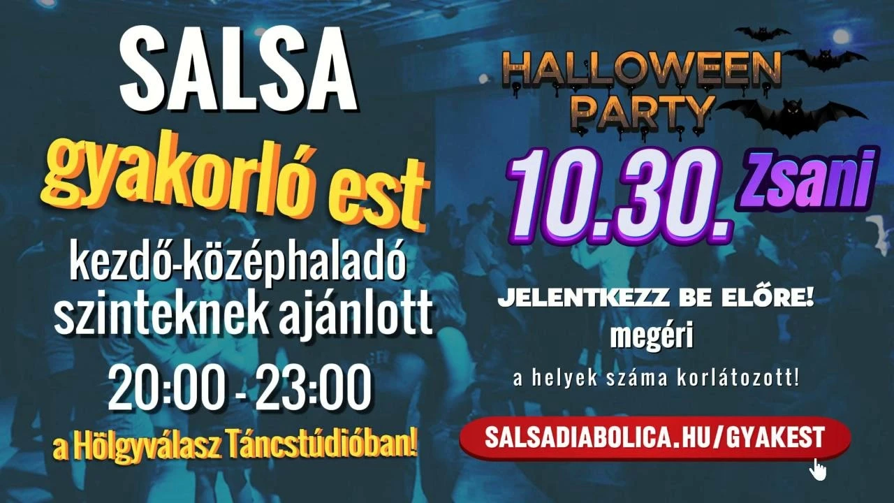 Salsa-Anfänger- bis Mittelstufe-Übungsabend am Freitag Halloween-Party!